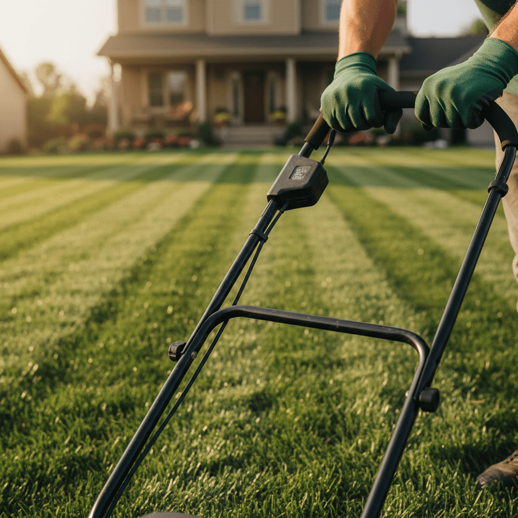 Fresh cut grass with morning dew