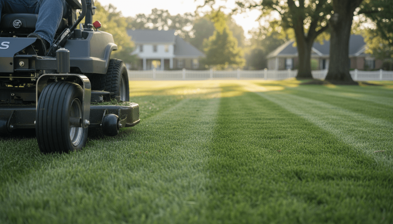 Well-maintained residential lawn in Oxford, Alabama