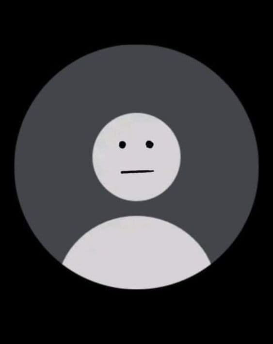 Minimalist profile placeholder icon with a simple, hand-drawn neutral face on a gray silhouette.